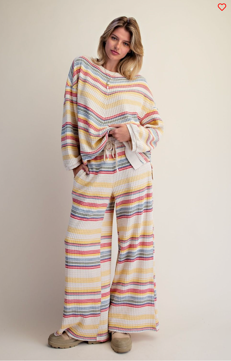 Easel Striped Thermal Top