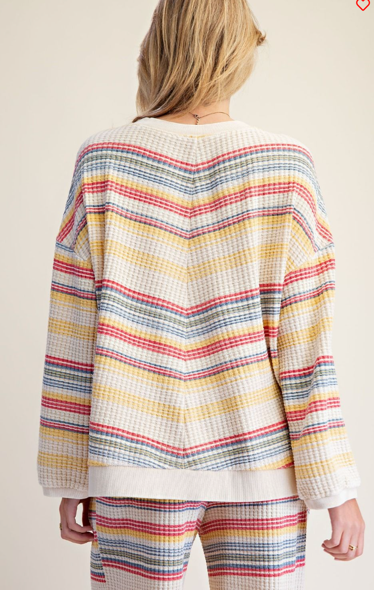 Easel Striped Thermal Top
