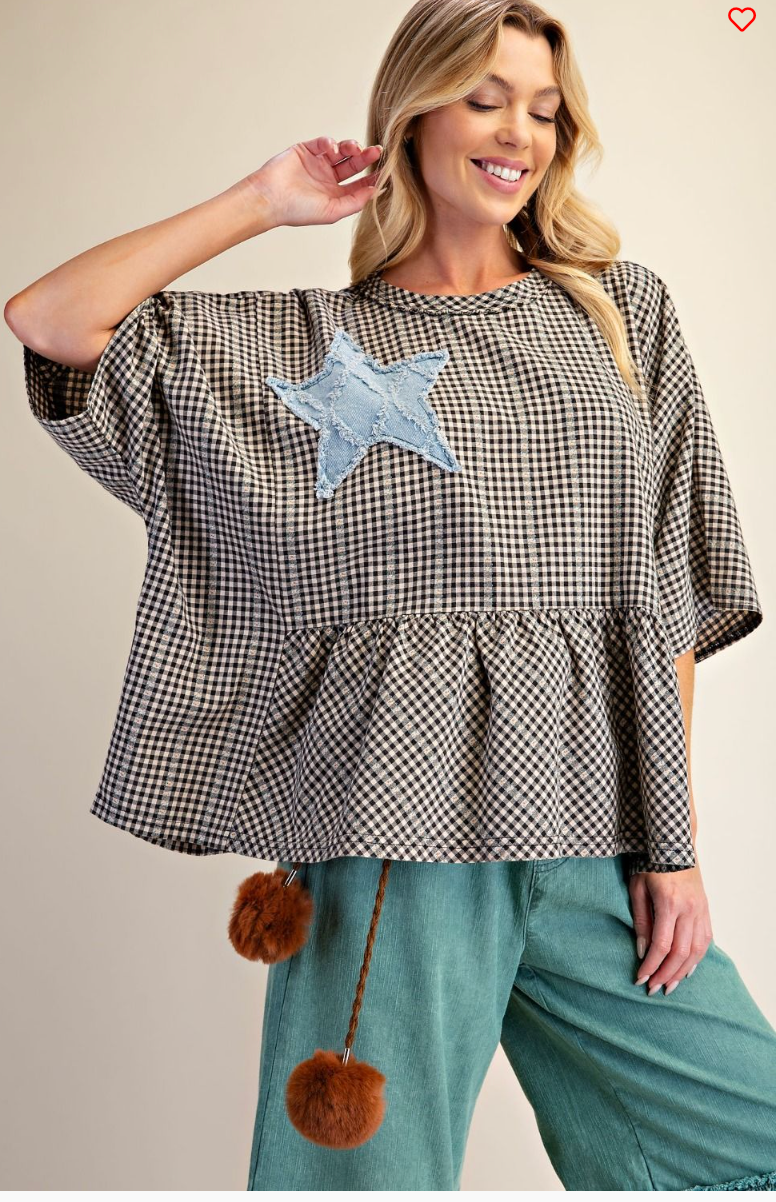 Easel Star Patch Top