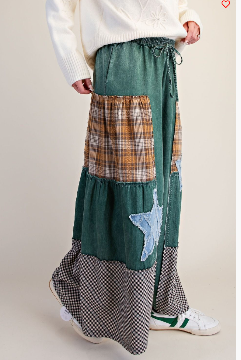 Easel Star Print Pants