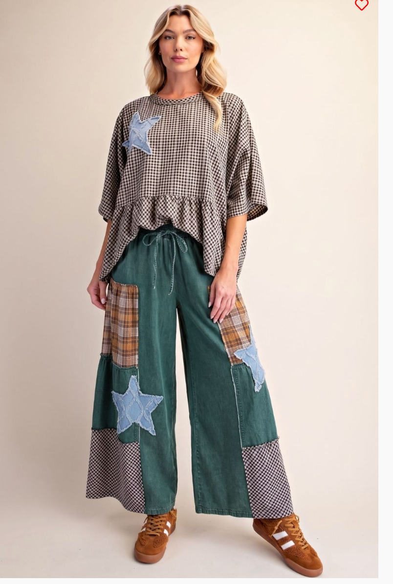 Easel Star Print Pants