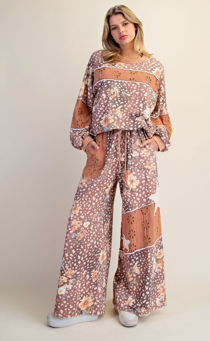 Easel Animal Floral Print Top