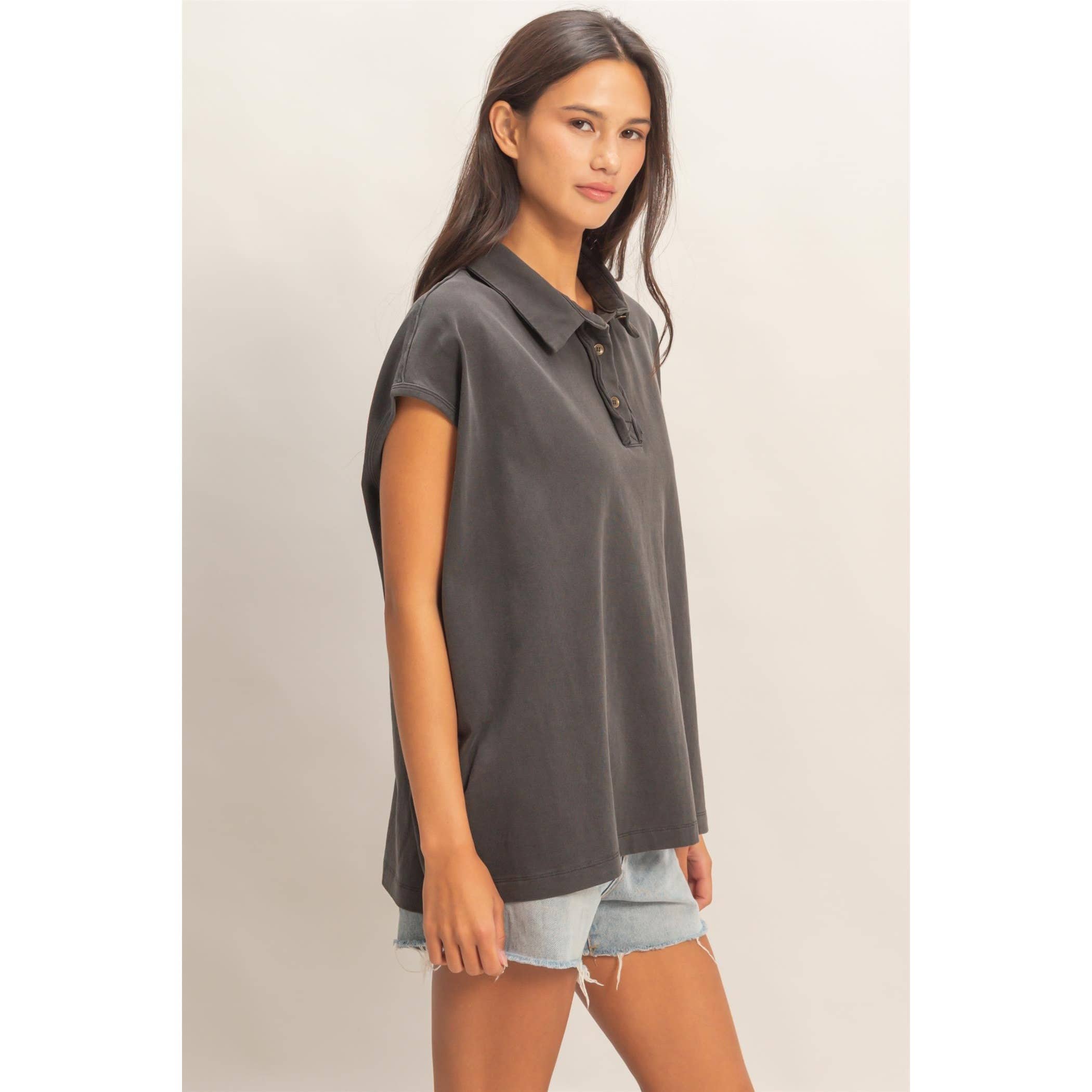 Double Zero Sleeveless Oversized Top