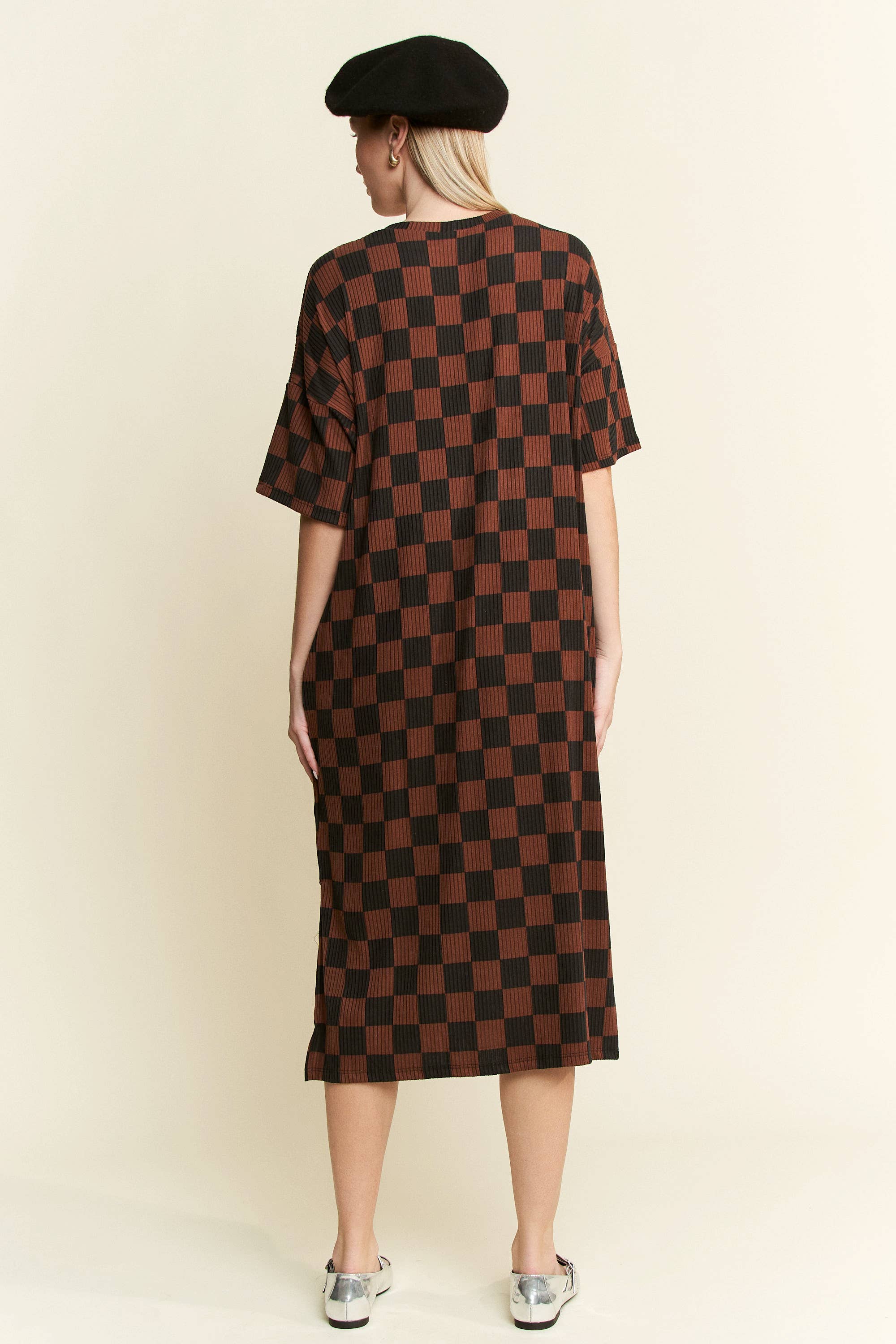 Jade By Jane Checkerboard Midi Dress