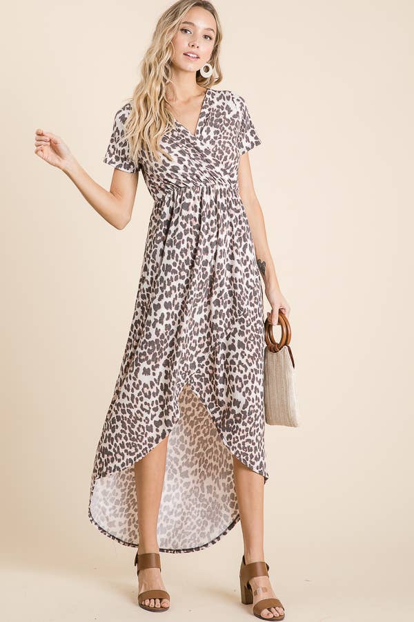 lovely melody Leopard Hi-Low Dress