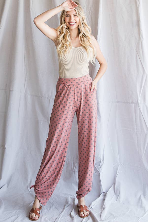7th Ray Polka Dot Split-Side Pants