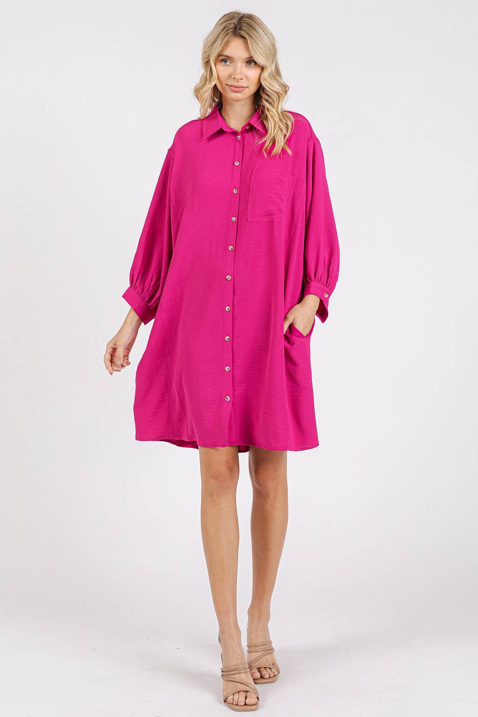 Mitto Shop Buttoned Shirt Mini Dress