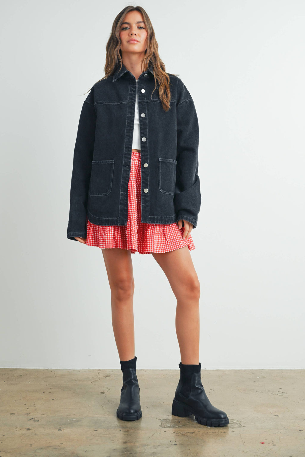 Buttermelon Gingham Tiered Skirt