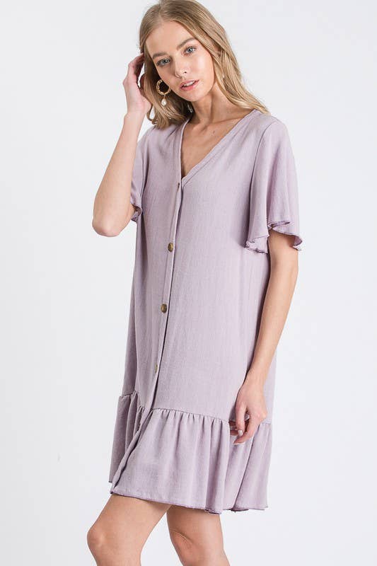 lovely melody Linen Button Dress