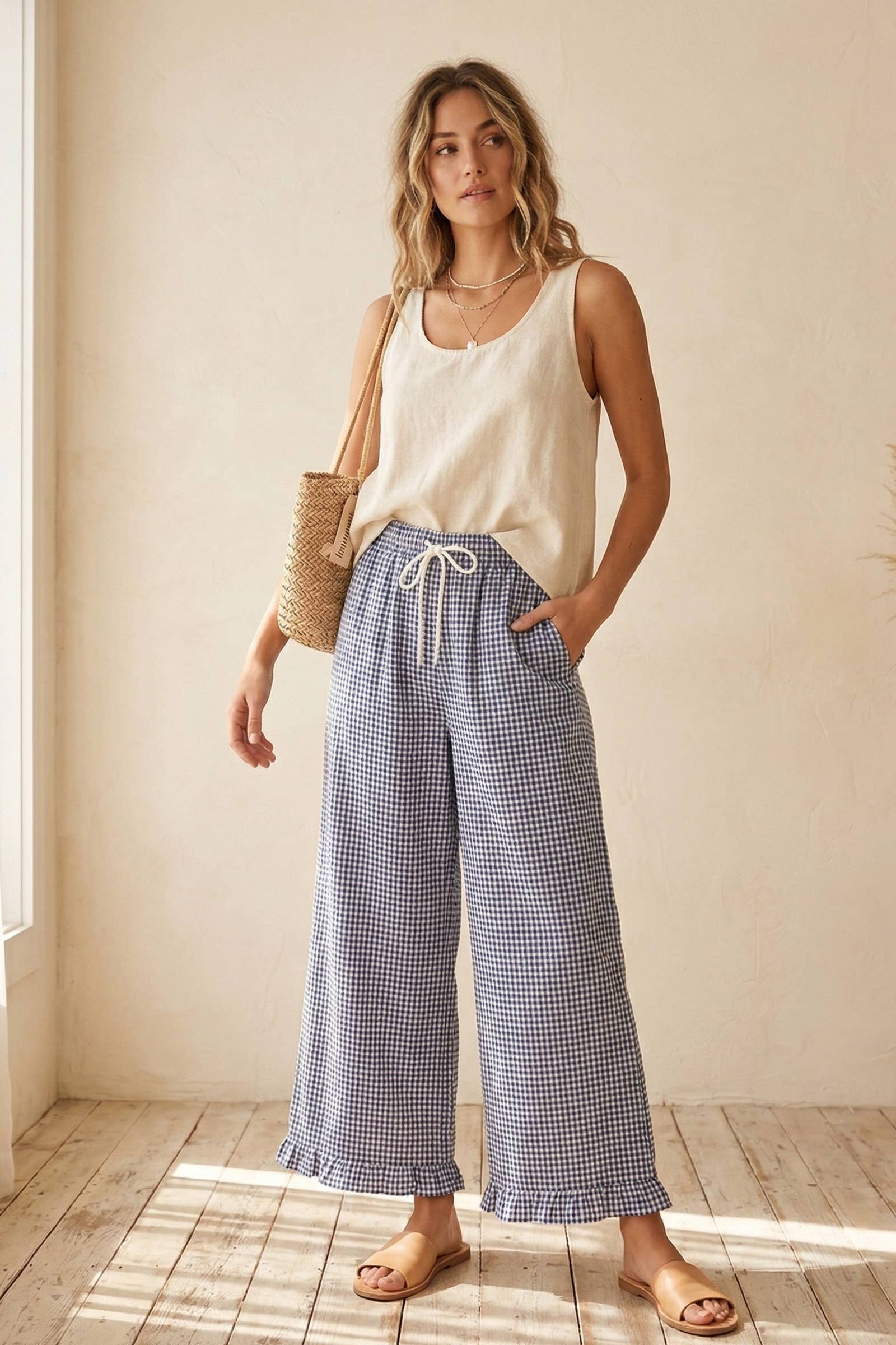 Sewn & Seen Gingham Pants