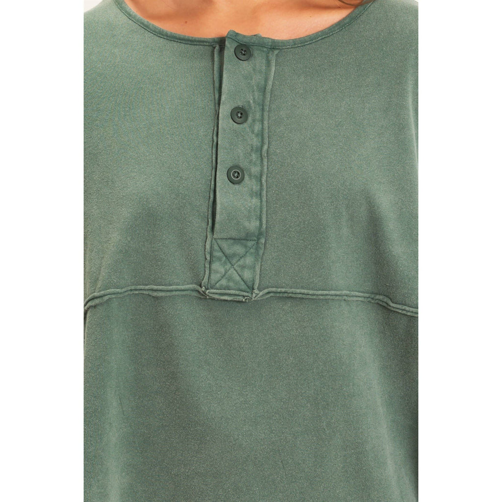 Double Zero Oversized Henley Top