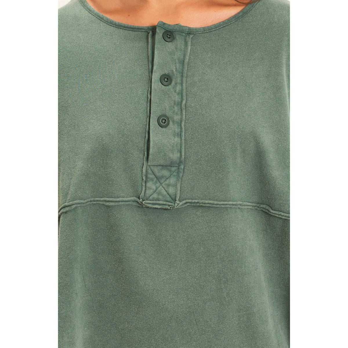Double Zero Oversized Henley Top