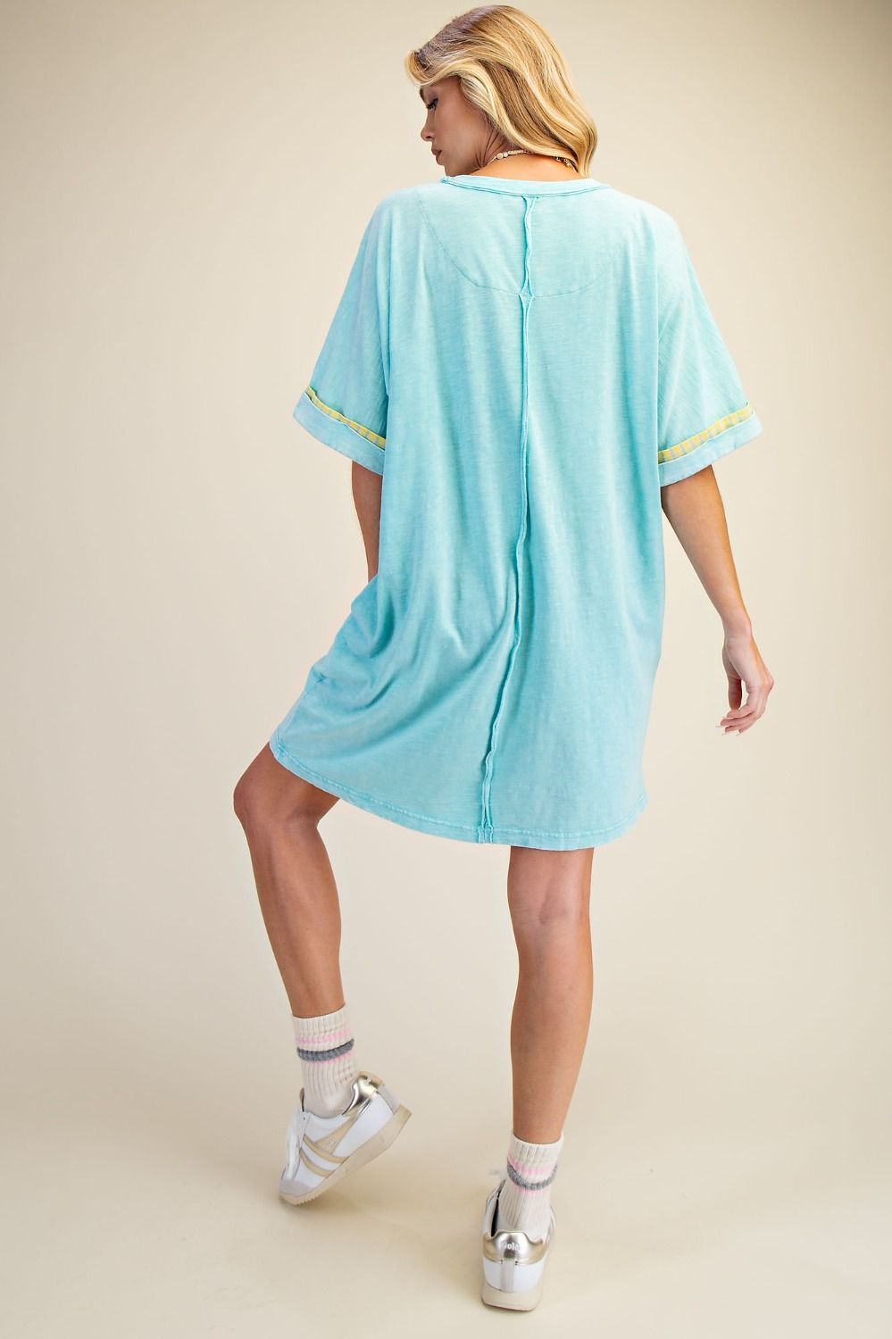 EASEL Floral Patch Washed Cotton Dress