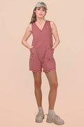 VERY J Striped Knit Romper