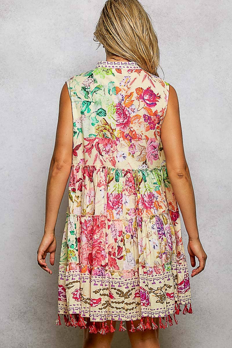 POL Floral Tassel Dress