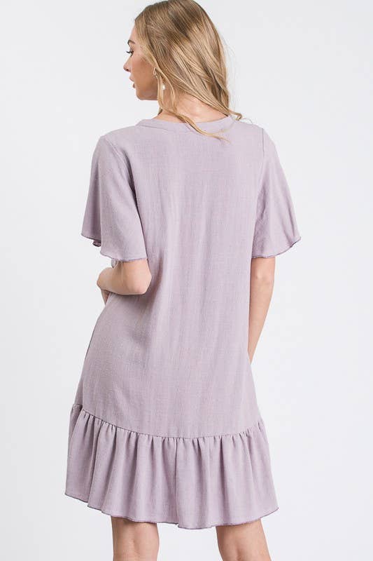 lovely melody Linen Button Dress