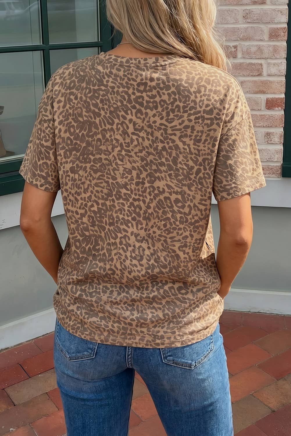 Evela Leopard Studded Star Tee