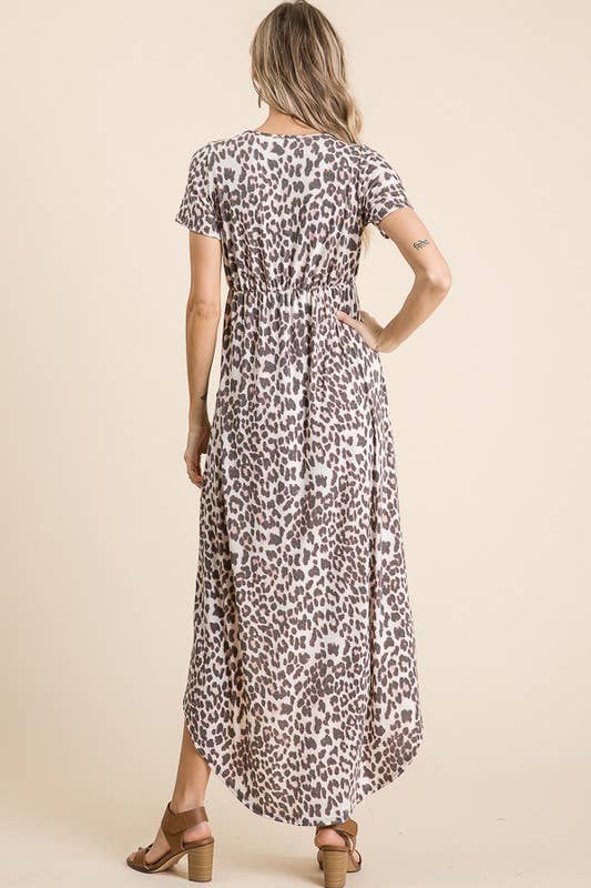lovely melody Leopard Hi-Low Dress