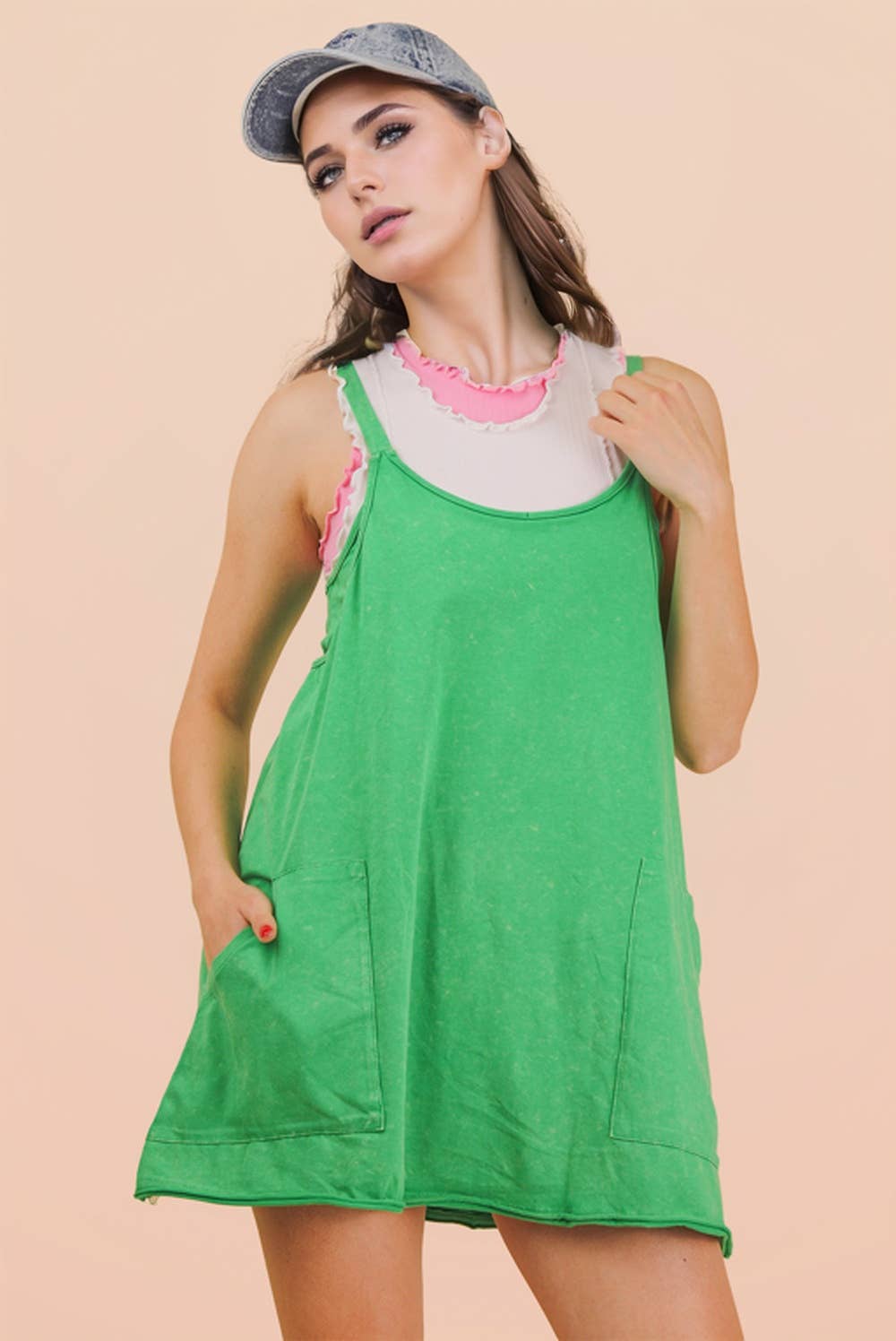 VERY J Mineral Washed Sporty Dress