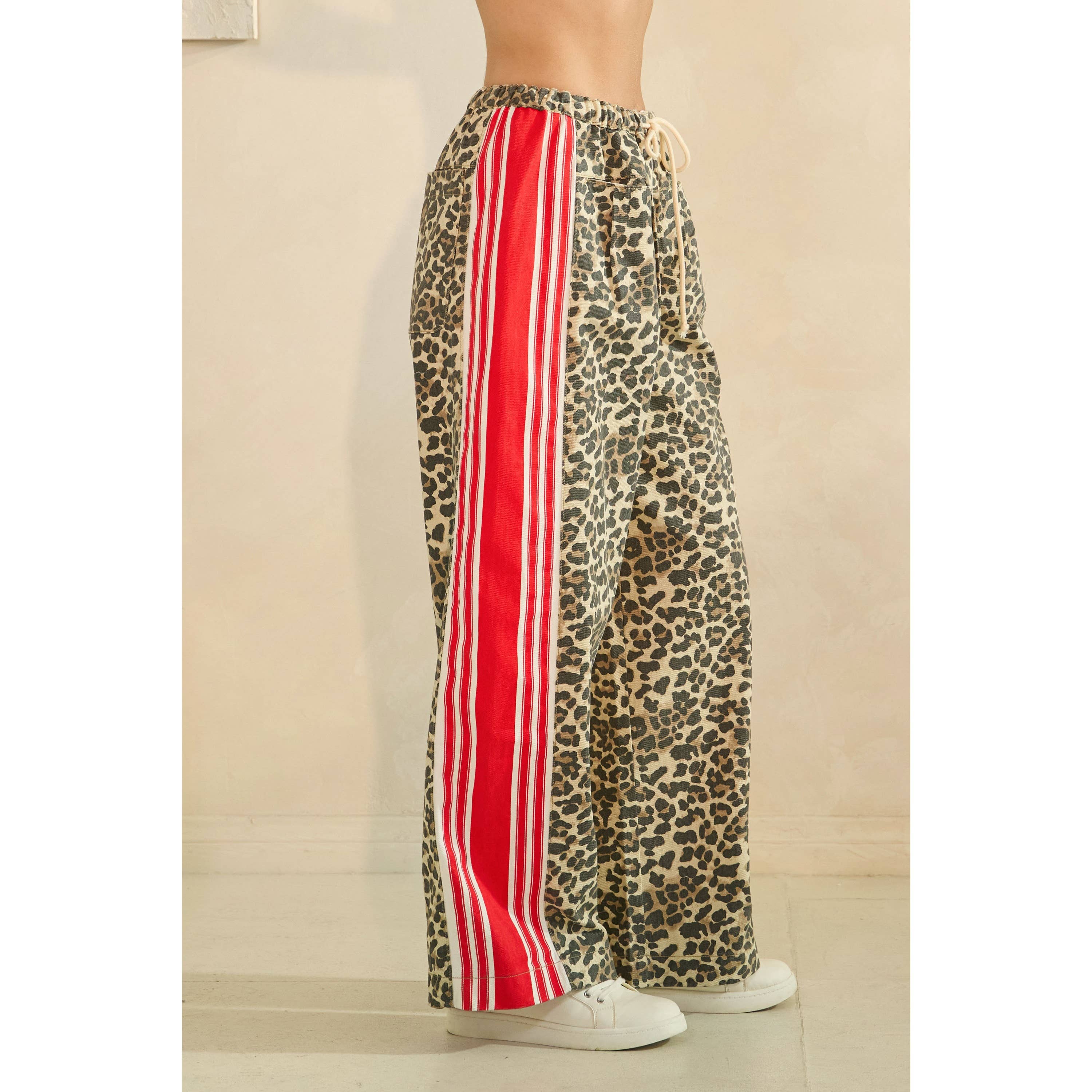 Veveret Leopard Striped Pants