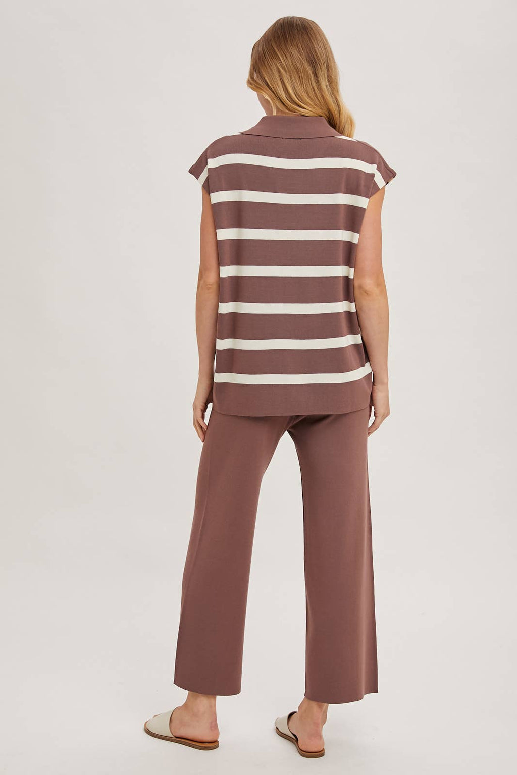 Bluivy Striped Polo Pants Set