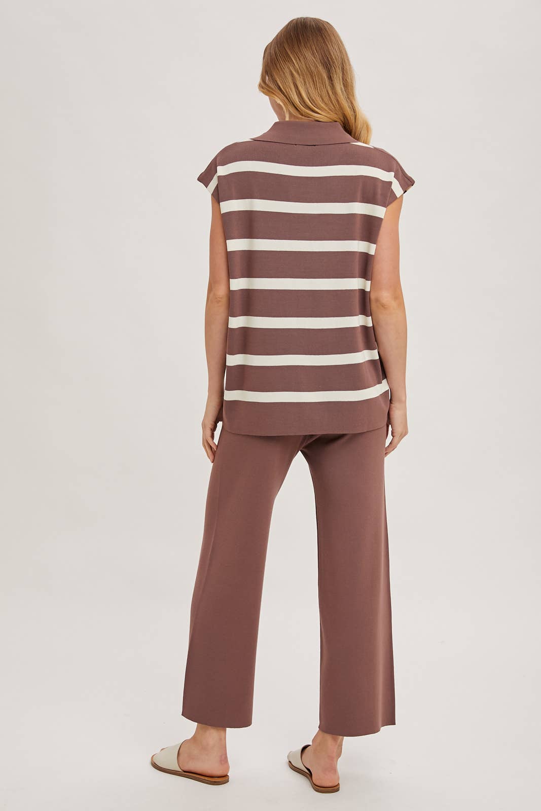 Bluivy Striped Polo Pants Set