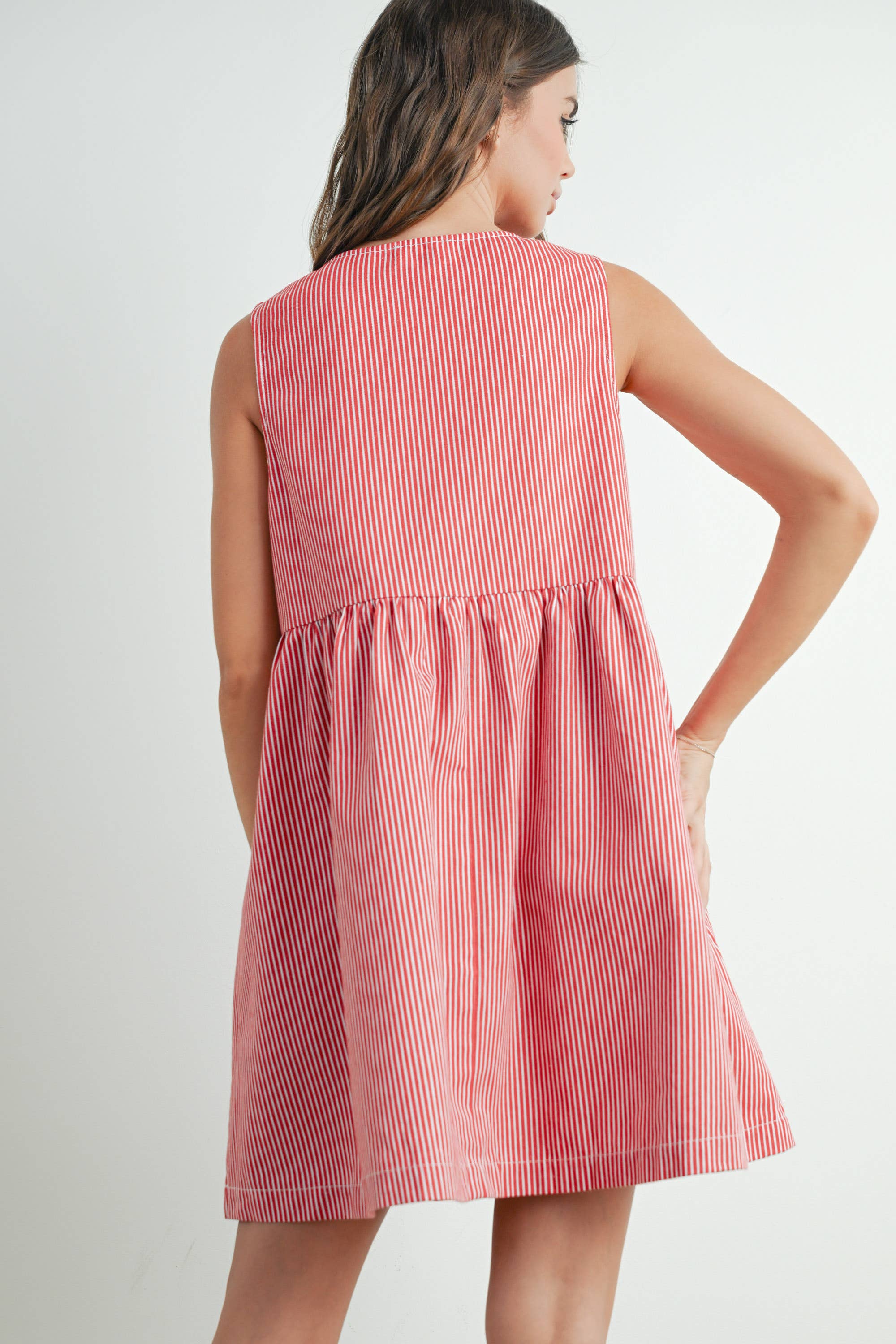 Buttermelon Red Stripe Bowknot Dress