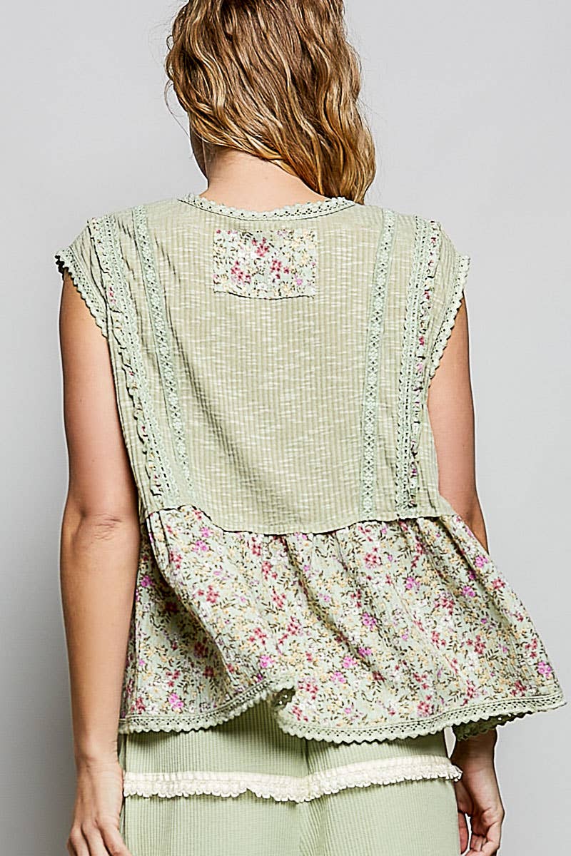 POL Floral  Sleeveless Top
