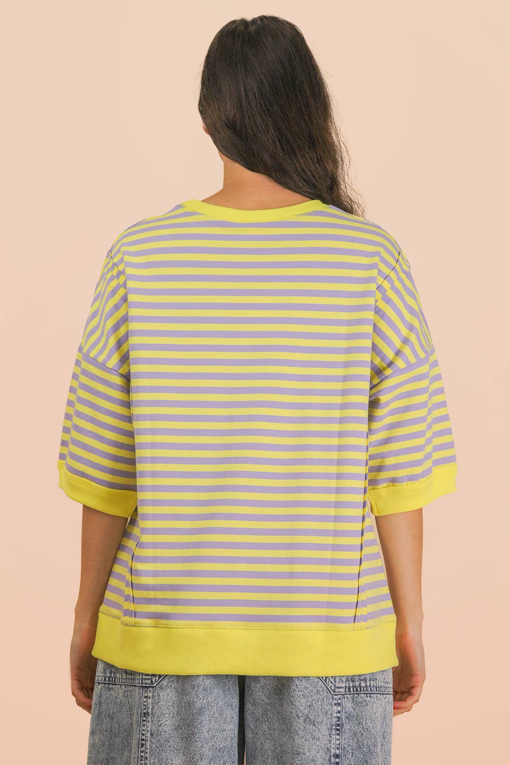 VERY J Oversized Stripe Top