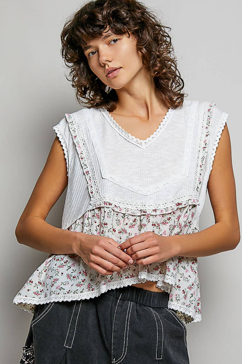 POL Floral  Sleeveless Top