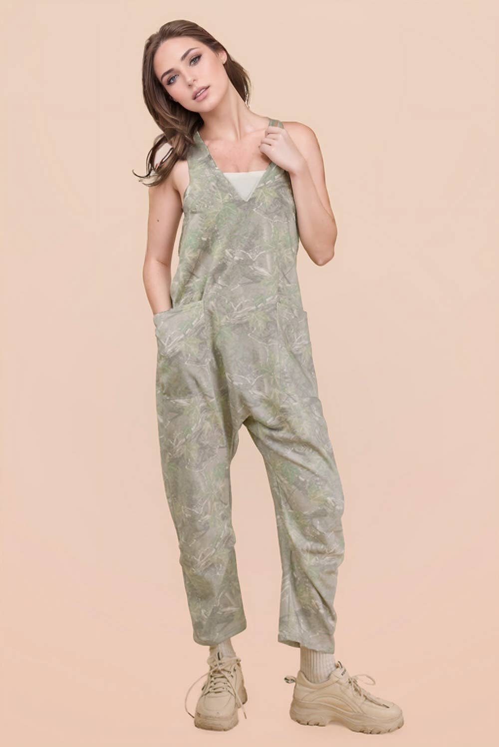 Very J Camo Jumpsuit