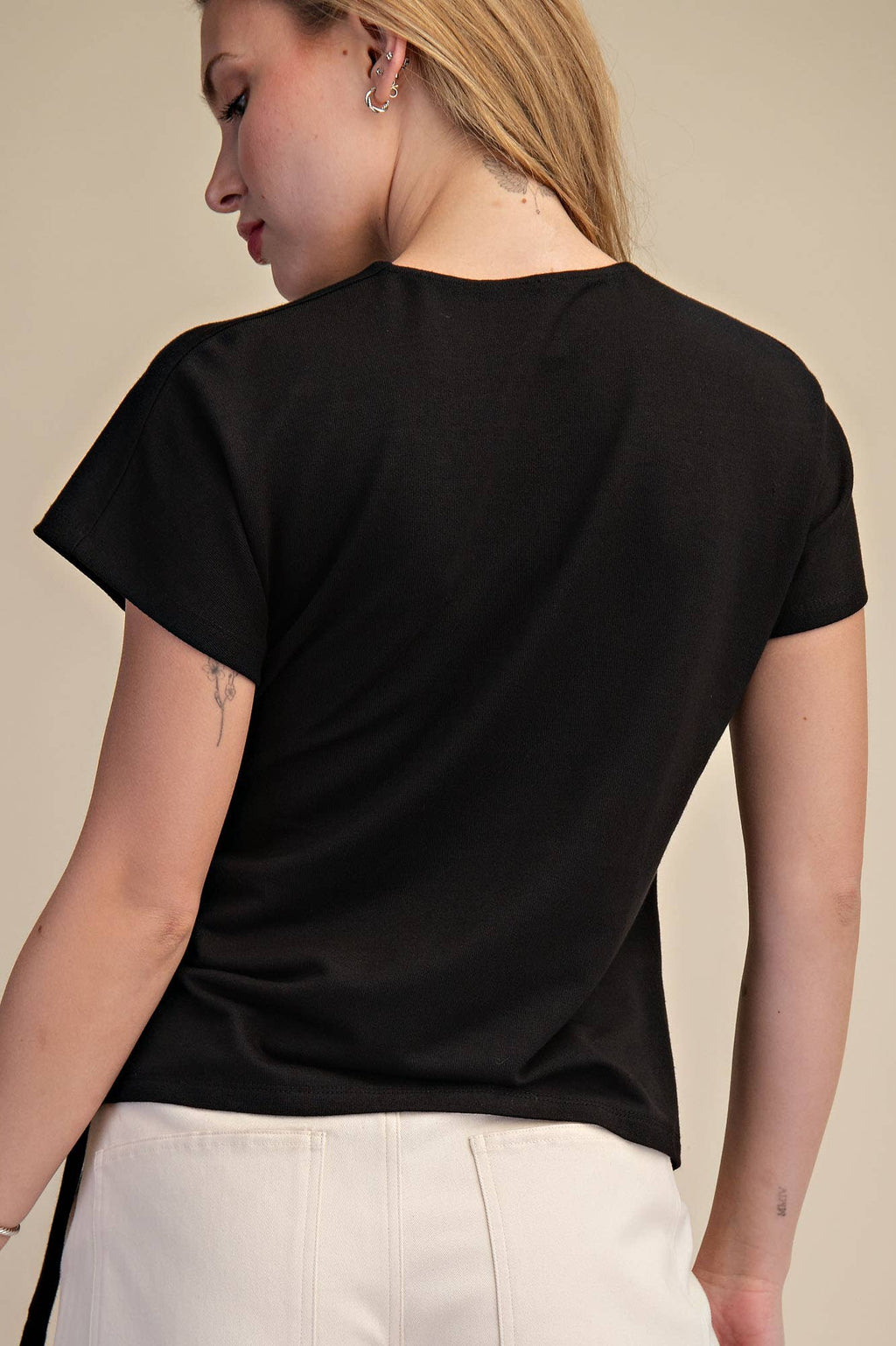 Glam Knotted Tie Top