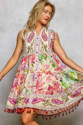 POL Floral Tassel Dress