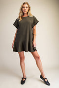Glam Cuffed Sleeve Mini Dress