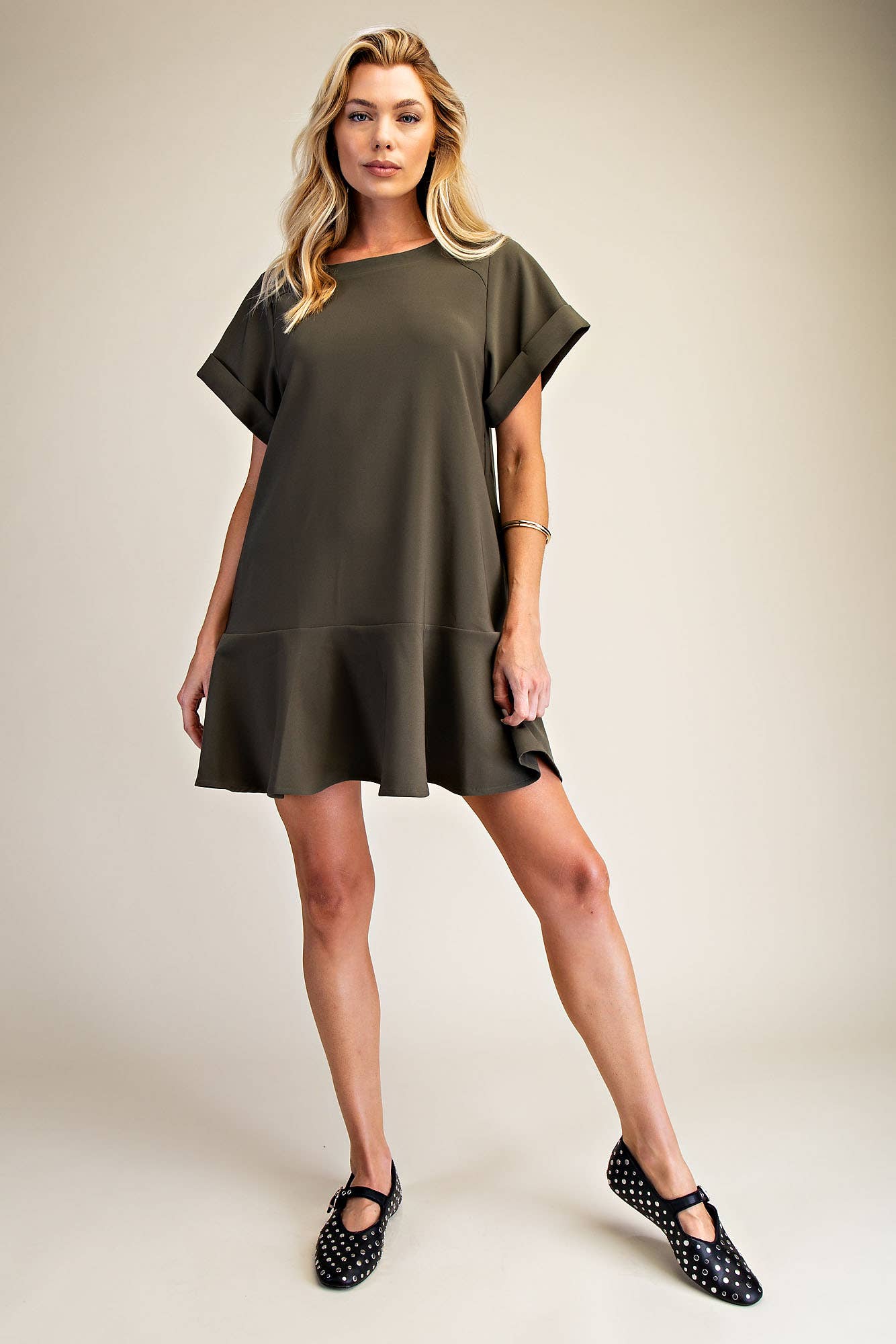 Glam Cuffed Sleeve Mini Dress