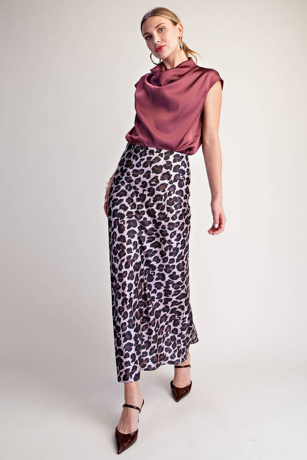 Glam Animal Print Midi Skirt