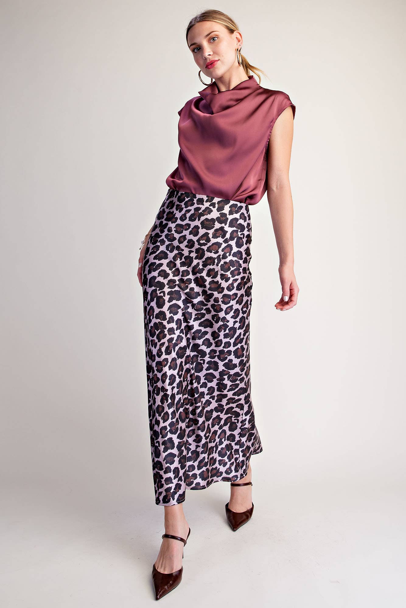 Glam Animal Print Midi Skirt