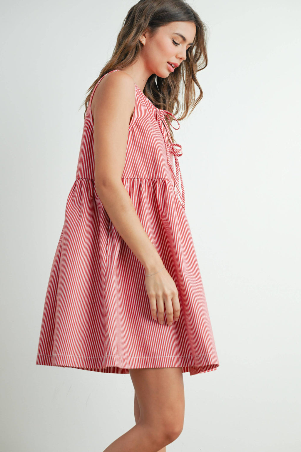Buttermelon Red Stripe Bowknot Dress