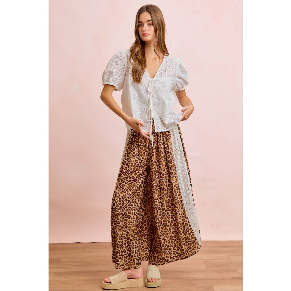Bibi Leopard Eyelet Pants