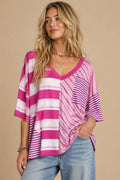 J.NNA Striped Mixed Tee