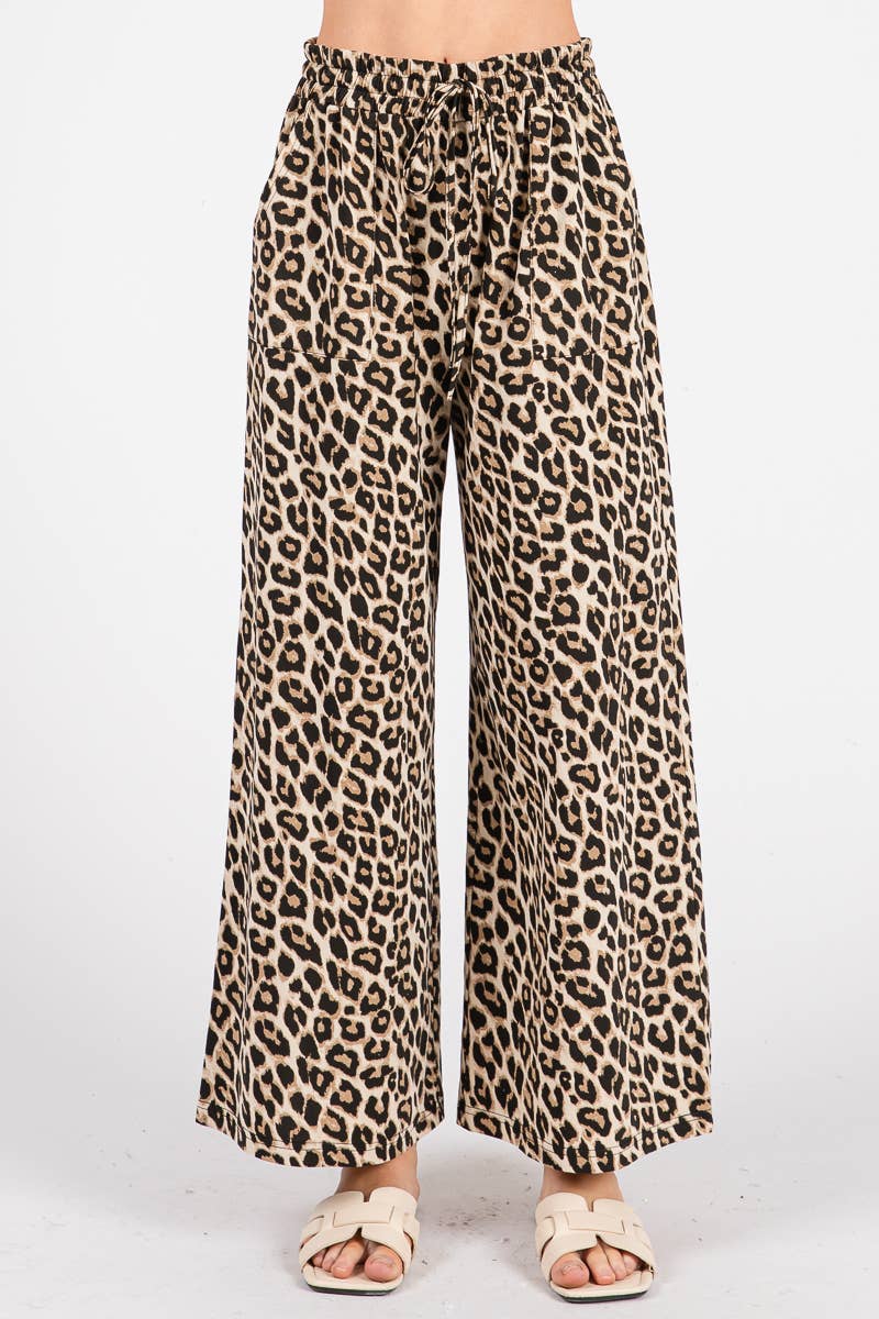 Sewn & Seen Leopard Print Wide-Leg Pants
