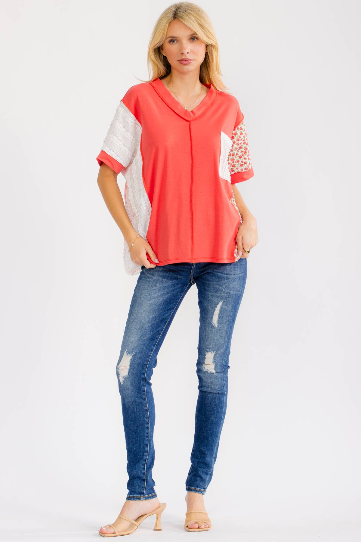 7th Ray PLUS Textured V-Neck