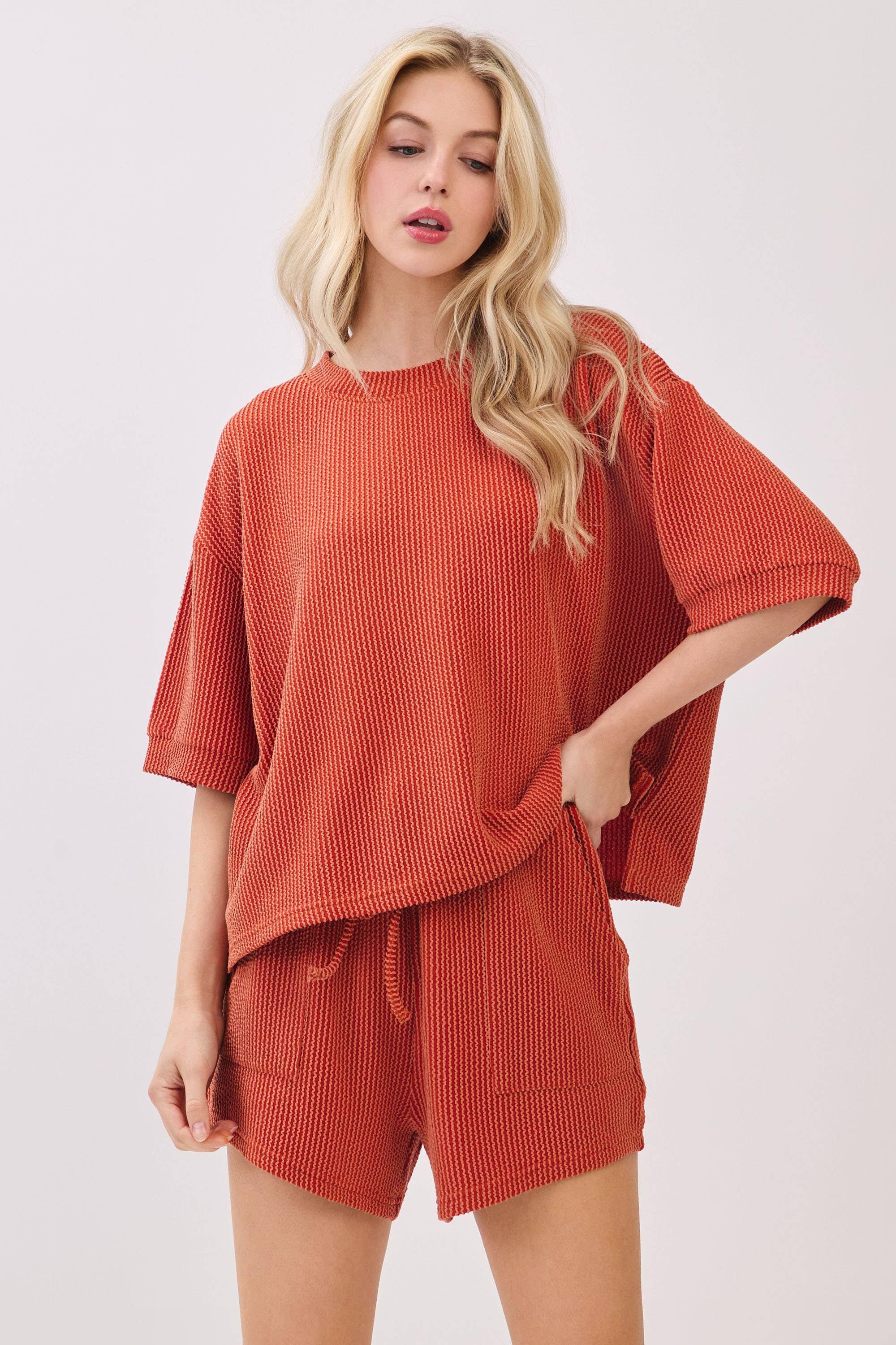 Sewn and Seen Ribbed Short Set