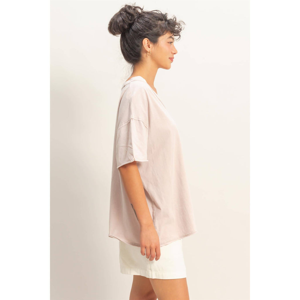 Double Zero V-Neck Oversized Tee