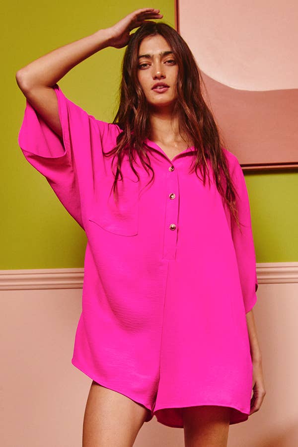 BUCKETLIST Oversized Solid Romper