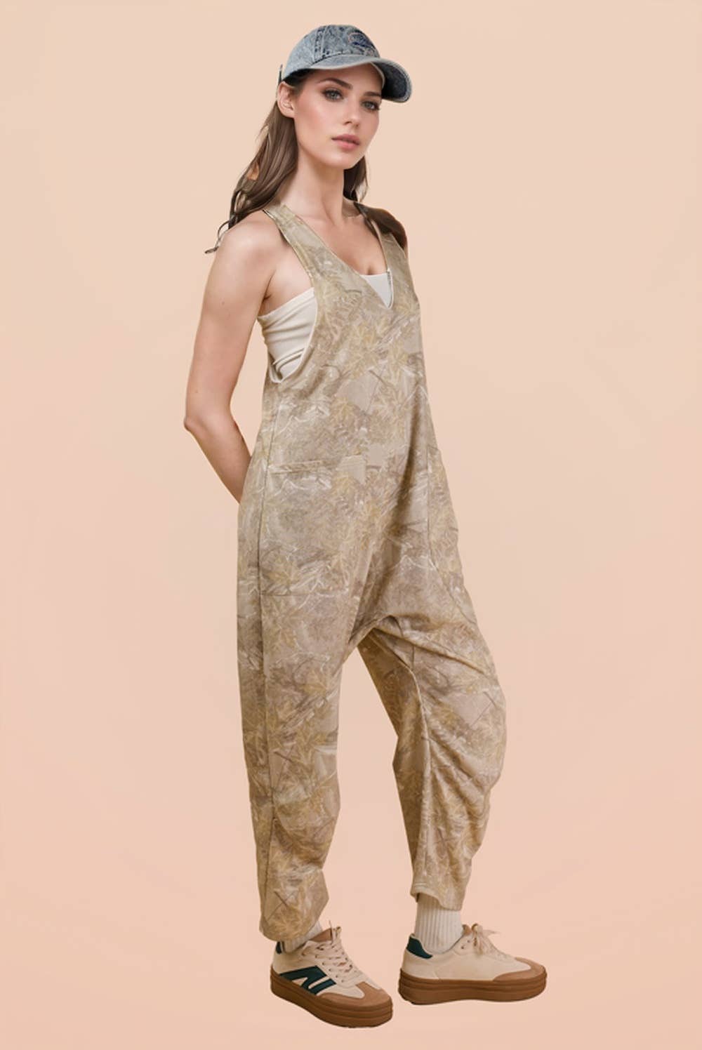 Very J Camo Jumpsuit