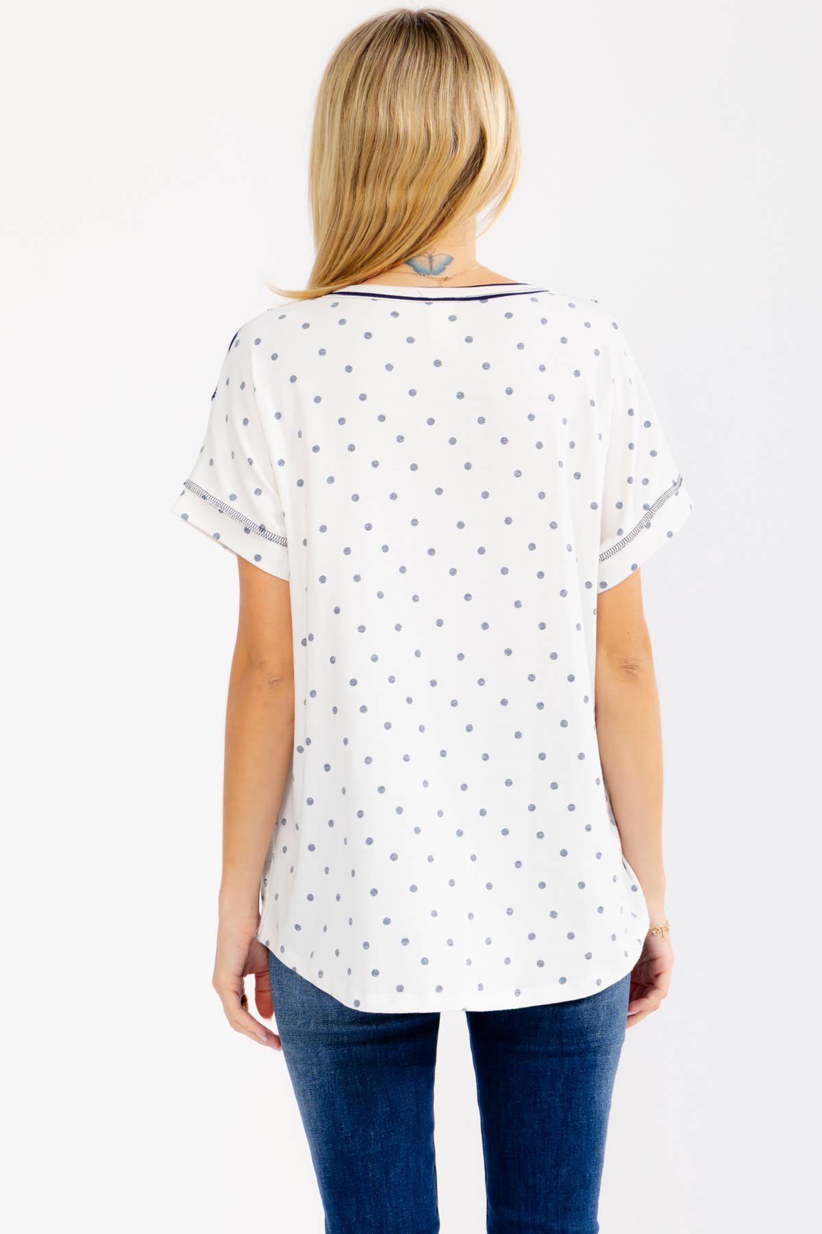 7th Ray Mixed Print Henley