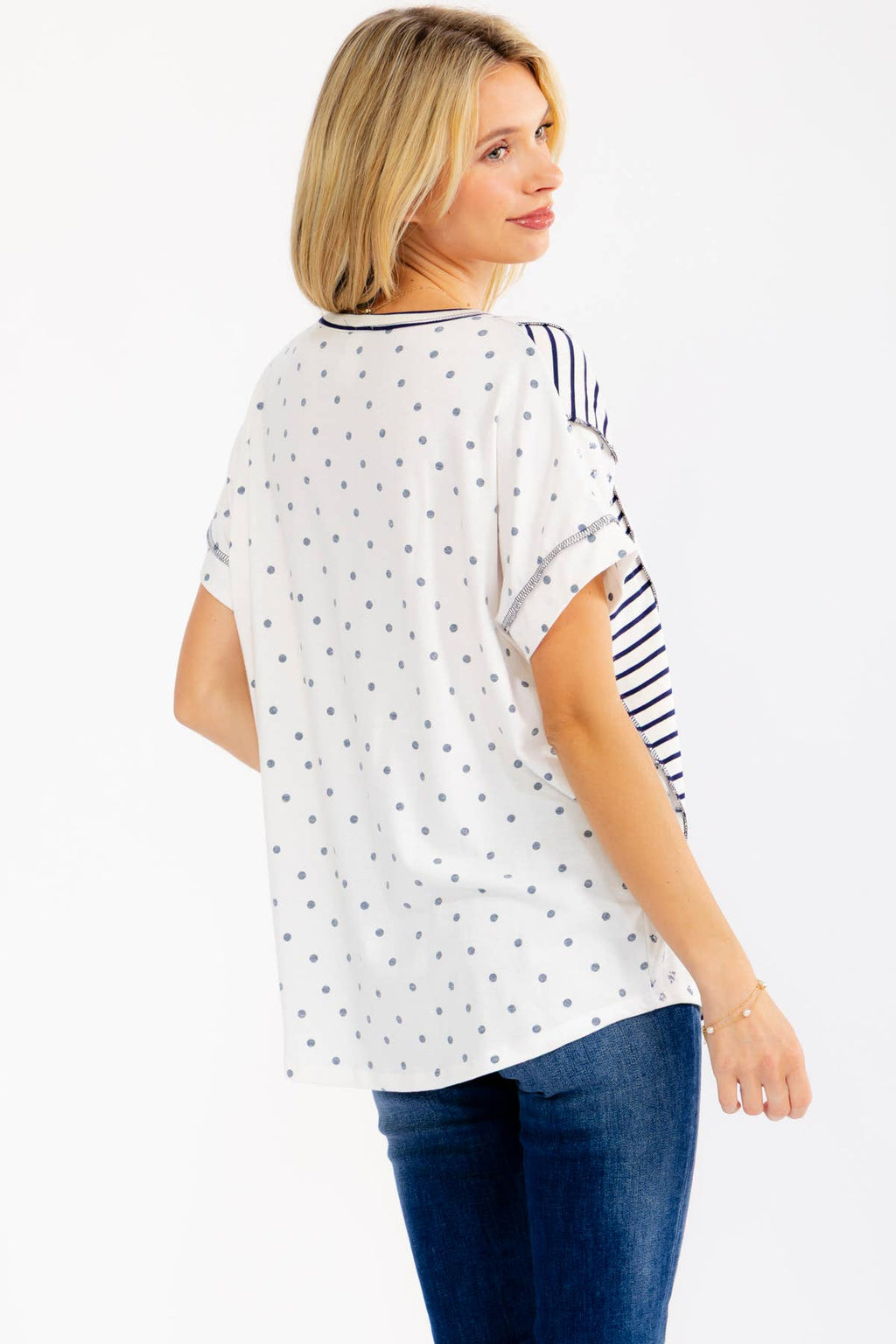 7th Ray Mixed Print Henley