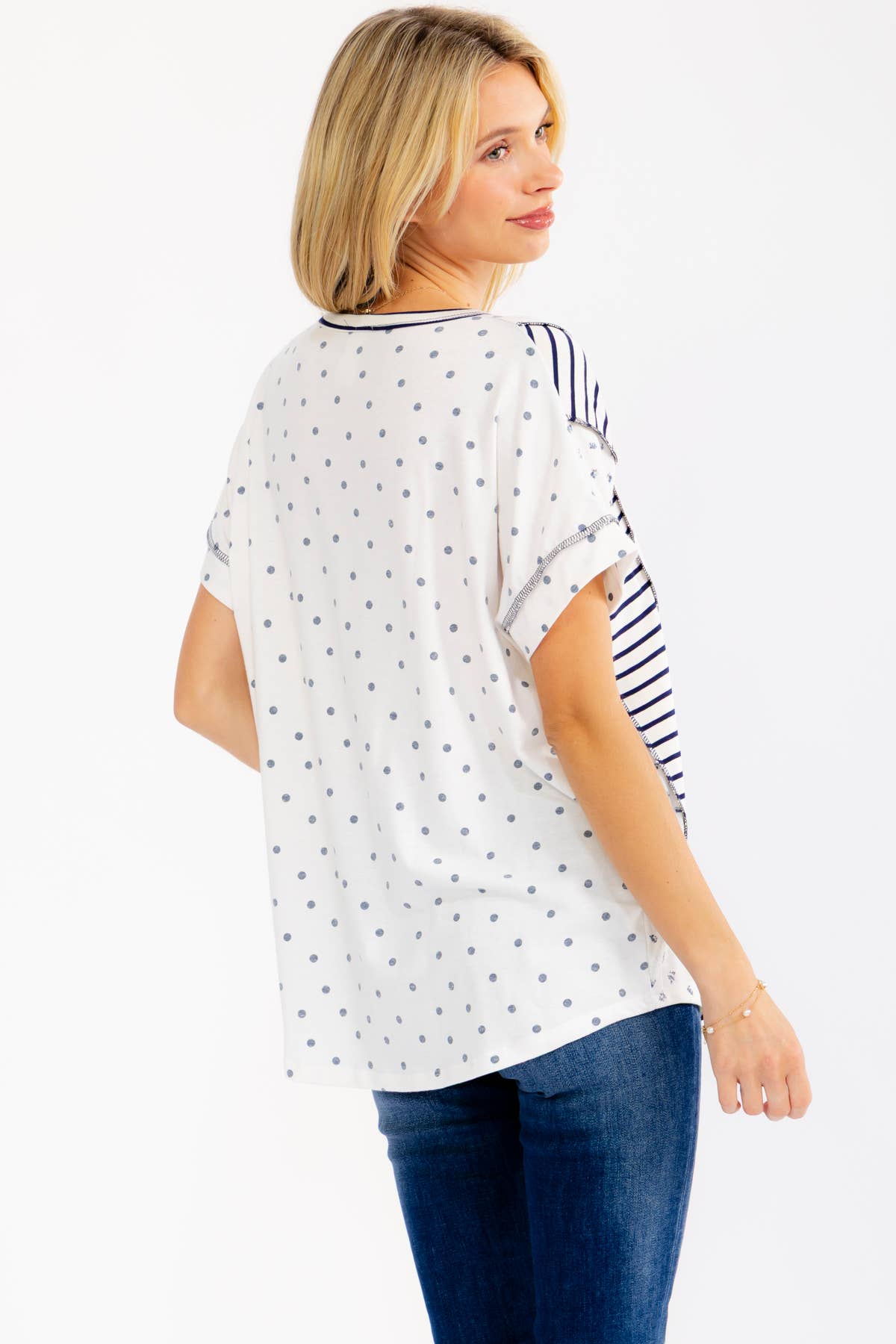 7th Ray Mixed Print Henley