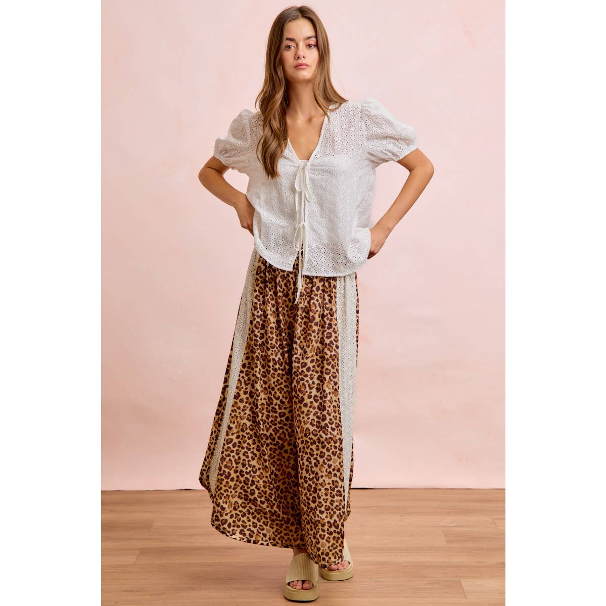 Bibi Leopard Eyelet Pants